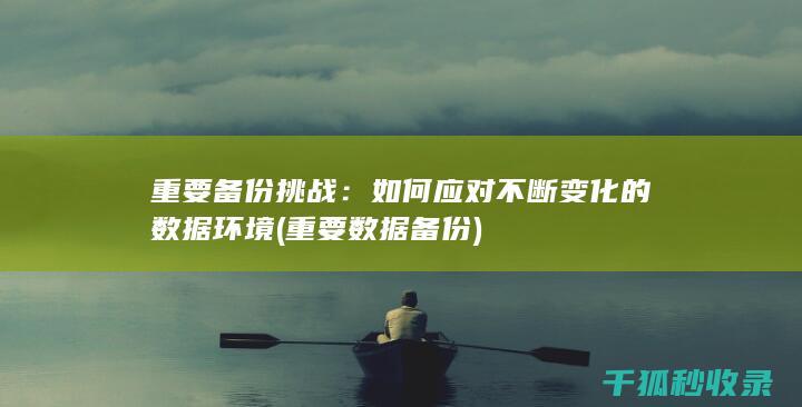 重要备份挑战：如何应对不断变化的数据环境 (重要数据备份)